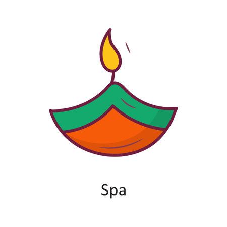 Spa vector Fill outline Icon Design illustration. Holiday Symbol on White background EPS 10 Fileのイラスト素材