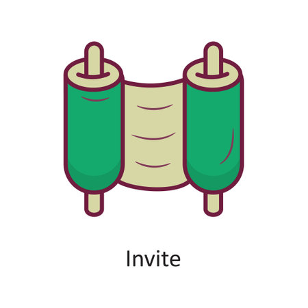 Invite vector Fill outline Icon Design illustration. Holiday Symbol on White background EPS 10 Fileのイラスト素材