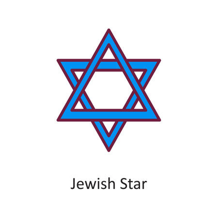 Jewish Star vector Fill outline Icon Design illustration. Holiday Symbol on White background EPS 10 Fileのイラスト素材