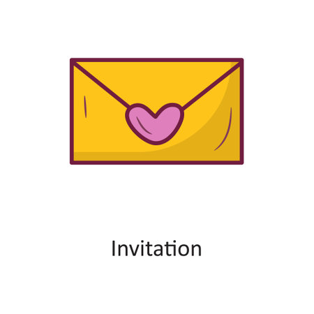 Invitation vector Fill outline Icon Design illustration. Holiday Symbol on White background EPS 10 Fileのイラスト素材