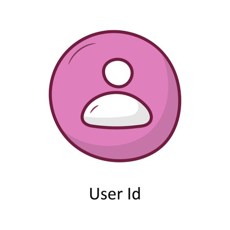 User ID Solid Fill outline Icon Design illustration. Media Control Symbol on White background EPS 10 Fileのイラスト素材