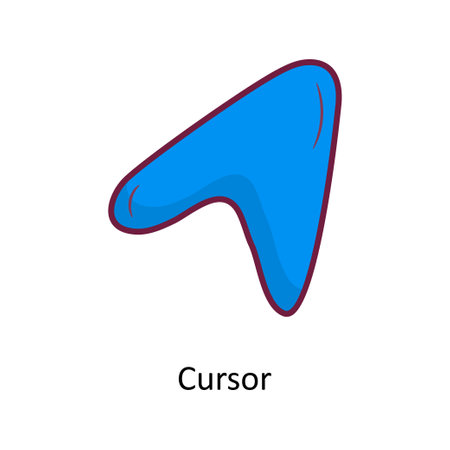 Cursor Solid Fill outline Icon Design illustration. Media Control Symbol on White background EPS 10 Fileのイラスト素材