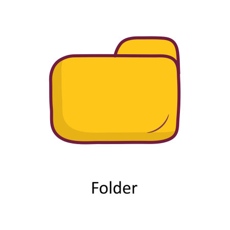 Folder Solid Fill outline Icon Design illustration. Media Control Symbol on White background EPS 10 Fileのイラスト素材