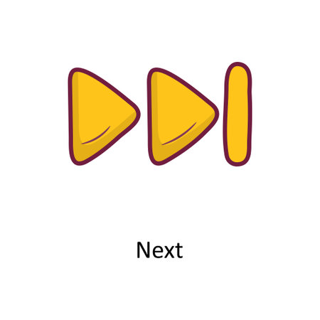 Next Solid Fill outline Icon Design illustration. Media Control Symbol on White background EPS 10 Fileのイラスト素材