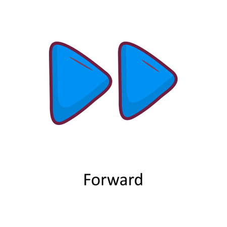 forward Solid Fill outline Icon Design illustration. Media Control Symbol on White background EPS 10 Fileのイラスト素材