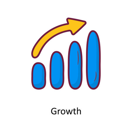 Growth Solid Fill outline Icon Design illustration. Media Control Symbol on White background EPS 10 Fileのイラスト素材