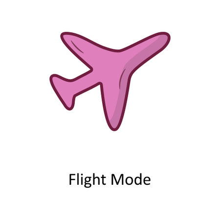 Flight Mode Solid Fill outline Icon Design illustration. Media Control Symbol on White background EPS 10 Fileのイラスト素材