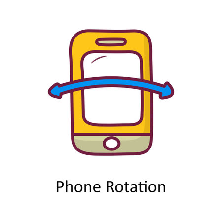 Phone Rotation Solid Fill outline Icon Design illustration. Media Control Symbol on White background EPS 10 Fileのイラスト素材