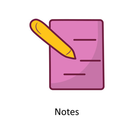 Notes Solid Fill outline Icon Design illustration. Media Control Symbol on White background EPS 10 Fileのイラスト素材
