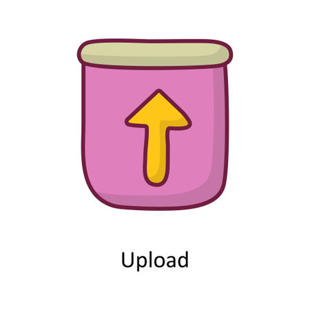 Upload Solid Fill outline Icon Design illustration. Media Control Symbol on White background EPS 10 Fileのイラスト素材