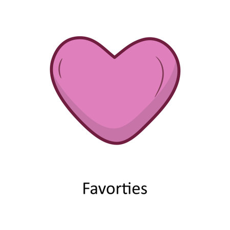Favourite Solid Fill outline Icon Design illustration. Media Control Symbol on White background EPS 10 Fileのイラスト素材