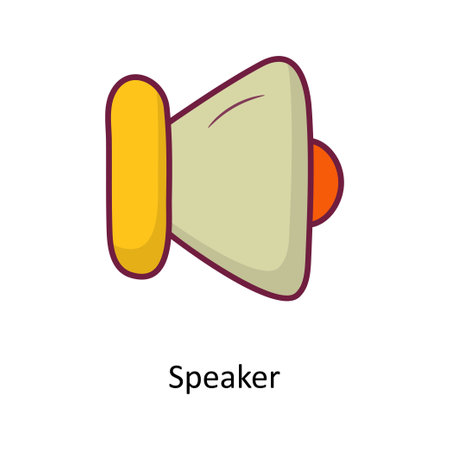 Speaker Solid Fill outline Icon Design illustration. Media Control Symbol on White background EPS 10 Fileのイラスト素材
