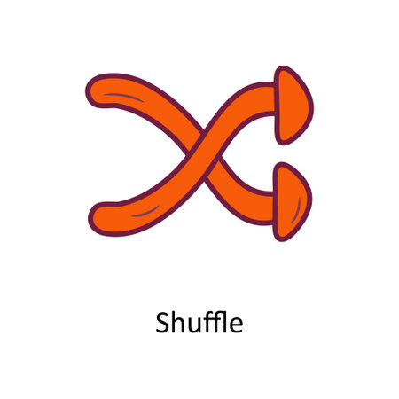 Shuffle Solid Fill outline Icon Design illustration. Media Control Symbol on White background EPS 10 Fileのイラスト素材