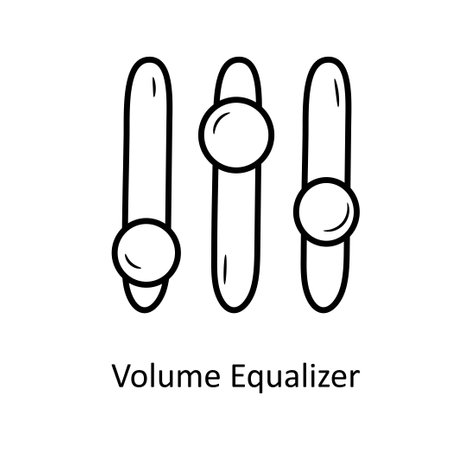 Volume Equalizer Solid outline Icon Design illustration. Media Control Symbol on White background EPS 10 Fileのイラスト素材