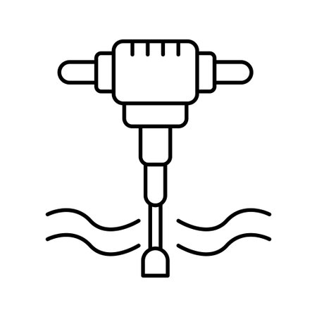 Jack Hammer vector Outline icon style illustration. EPS 10 fileのイラスト素材