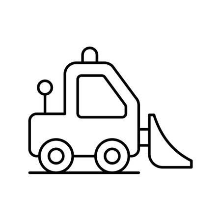 Skid Loader vector Outline icon style illustration. EPS 10 fileのイラスト素材