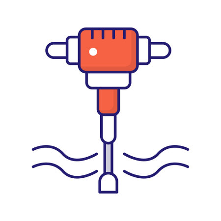 Jack Hammer vector Outline icon style illustration. EPS 10 fileのイラスト素材