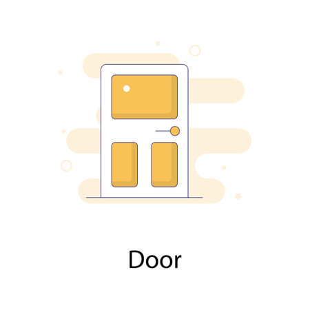 Door vector Fill Outline with background   icon style illustration. EPS 10 fileのイラスト素材