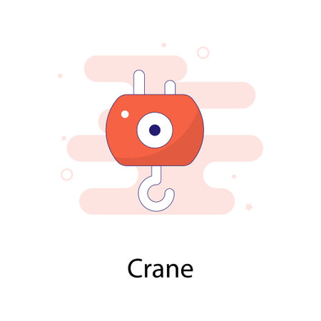 Crane vector Fill Outline with background   icon style illustration. EPS 10 fileのイラスト素材