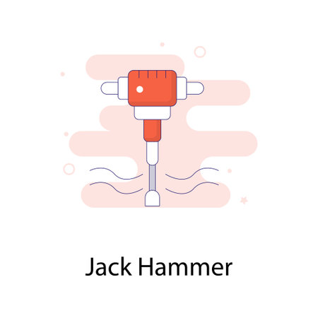 Jack Hammer vector Fill Outline with background   icon style illustration. EPS 10 fileのイラスト素材