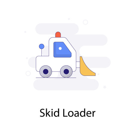 Skid Loader vector Fill Outline with background   icon style illustration. EPS 10 fileのイラスト素材
