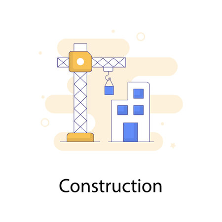 Construction vector Fill Outline with background   icon style illustration. EPS 10 fileのイラスト素材