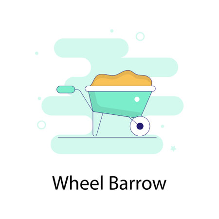 Wheel Barrow vector Fill Outline with background   icon style illustration. EPS 10 fileのイラスト素材