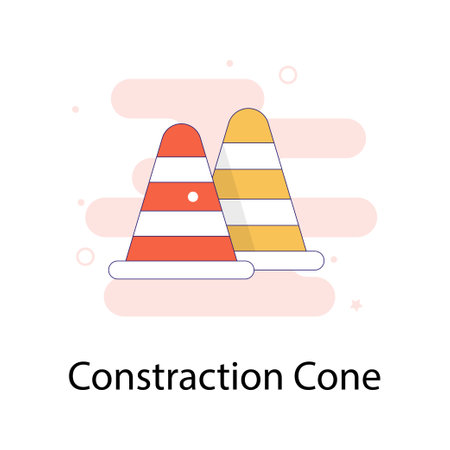 Construction Cone vector Fill Outline with background   icon style illustration. EPS 10 fileのイラスト素材