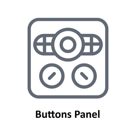 Buttons Panel Vector    outline Icons. Simple stock illustration stockのイラスト素材