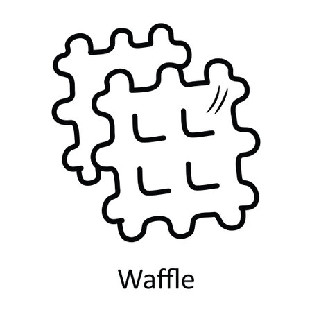 Waffle vector outline Icon Design illustration. Bakery Symbol on White background EPS 10 Fileのイラスト素材