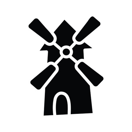 Wind Mill vector solid Icon Design illustration. Bakery Symbol on White background EPS 10 Fileのイラスト素材