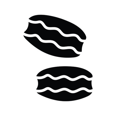 Macroons vector solid Icon Design illustration. Bakery Symbol on White background EPS 10 Fileのイラスト素材