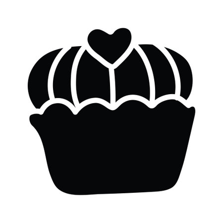Cupcake vector solid Icon Design illustration. Bakery Symbol on White background EPS 10 Fileのイラスト素材