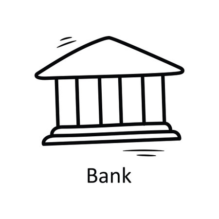 bank vector outline Icon Design illustration. Business Symbol on White background EPS 10 Fileのイラスト素材
