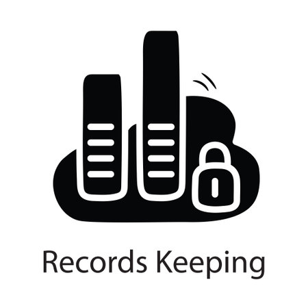 Records keeping vector solid Icon Design illustration. Business Symbol on White background EPS 10 Fileのイラスト素材
