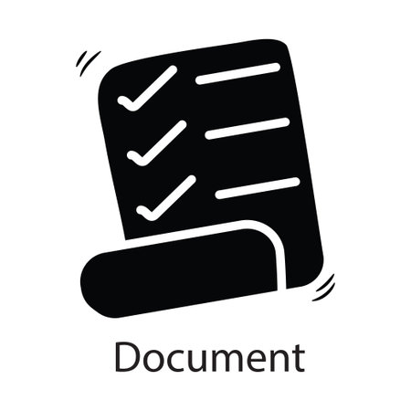 Document vector solid Icon Design illustration. Business Symbol on White background EPS 10 Fileのイラスト素材