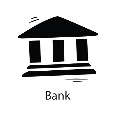 bank vector solid Icon Design illustration. Business Symbol on White background EPS 10 Fileのイラスト素材
