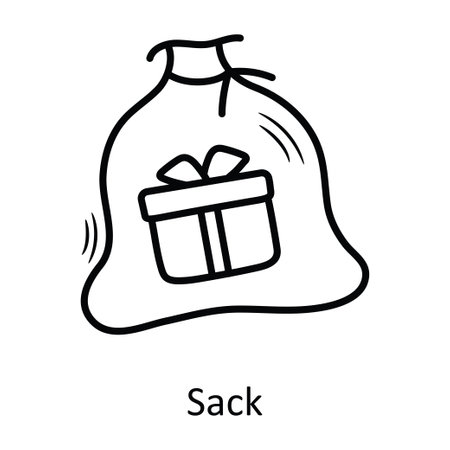 Sack vector outline Icon Design illustration. Christmas Symbol on White background EPS 10 Fileのイラスト素材