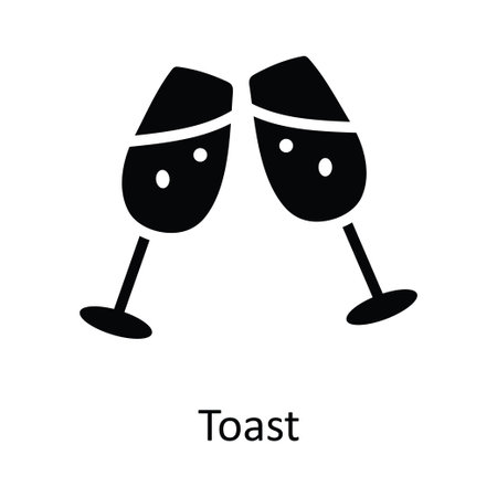 Toast vector Solid Icon Design illustration. Christmas Symbol on White background EPS 10 Fileのイラスト素材