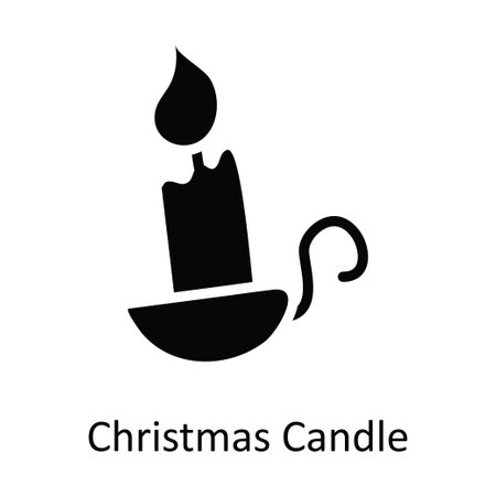 Christmas Candle vector Solid Icon Design illustration. Christmas Symbol on White background EPS 10 Fileのイラスト素材
