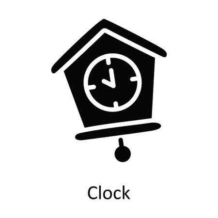 Clock vector Solid Icon Design illustration. Christmas Symbol on White background EPS 10 Fileのイラスト素材