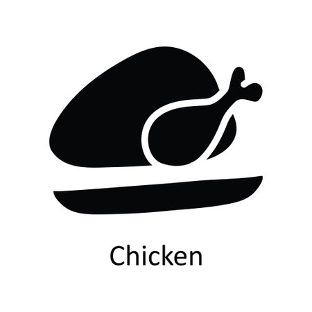 Chicken vector Solid Icon Design illustration. Christmas Symbol on White background EPS 10 Fileのイラスト素材