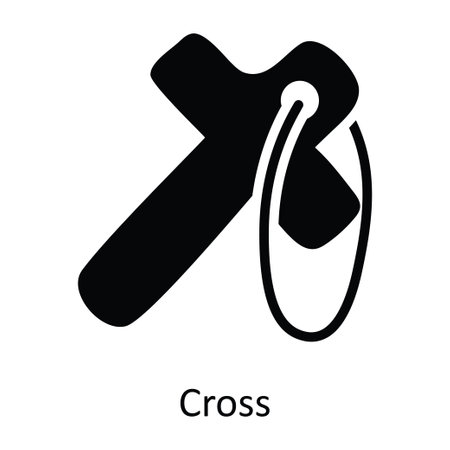 Cross vector Solid Icon Design illustration. Christmas Symbol on White background EPS 10 Fileのイラスト素材