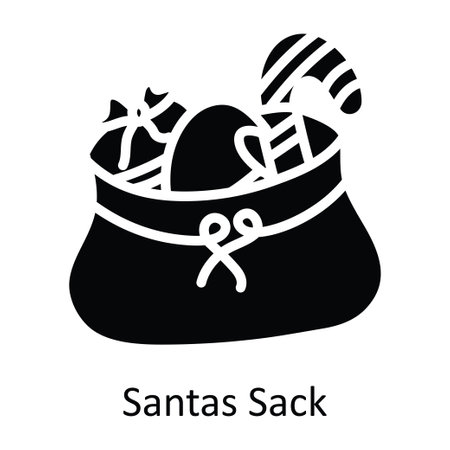 Santa Sack vector Solid Icon Design illustration. Christmas Symbol on White background EPS 10 Fileのイラスト素材