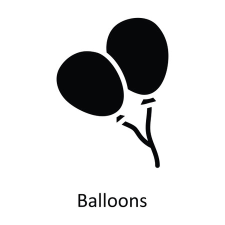 Balloons vector Solid Icon Design illustration. Christmas Symbol on White background EPS 10 Fileのイラスト素材