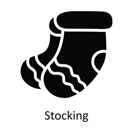 Stocking vector Solid Icon Design illustration. Christmas Symbol on White background EPS 10 Fileのイラスト素材