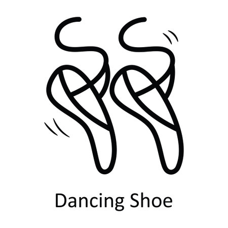 Dancing Shoe vector outline Icon Design illustration. Entertainment Symbol on White background EPS 10 Fileのイラスト素材