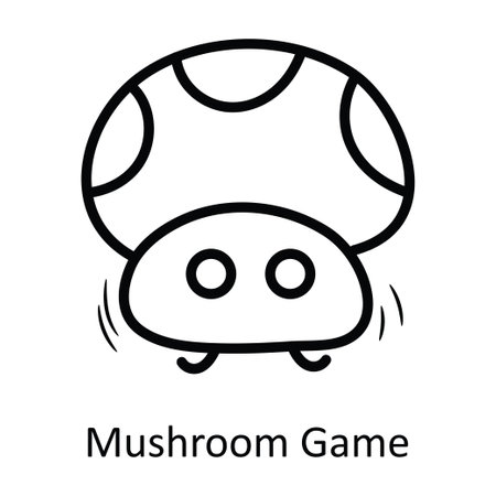 Mushroom Game vector outline Icon Design illustration. Entertainment Symbol on White background EPS 10 Fileのイラスト素材