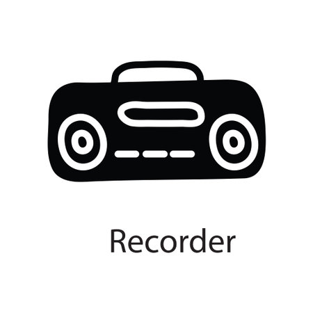 Recorder vector solid Icon Design illustration. Entertainment Symbol on White background EPS 10 Fileのイラスト素材