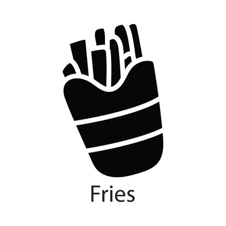 Fries vector solid Icon Design illustration. Entertainment Symbol on White background EPS 10 Fileのイラスト素材